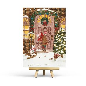 Postcard Christmas Door by Penpaling Paula