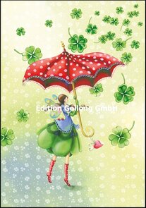 Nina Chen Folded Card | Elf with lucky clovers