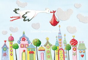 Nina Chen Double Card | Stork brings Baby