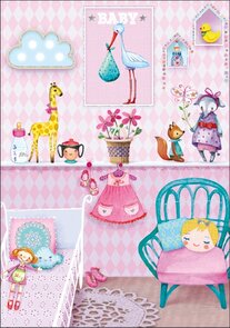 Mila Marquis Folded Card | Baby Room - Girl
