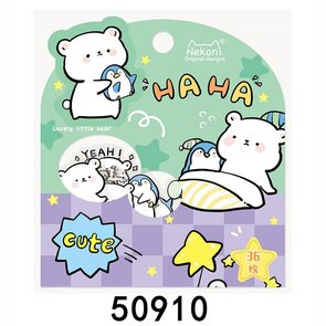 Nekoni Sticker Flakes Sack | Lovely Little Bear and Penguin