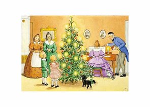 Elsa Beskow Postcard | Peter en Lotta vieren kerst