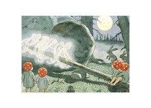 Elsa Beskow Postcard | kabouterkinderen en elfjes