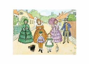 Elsa Beskow Postcard | de tantes maken een wandeling