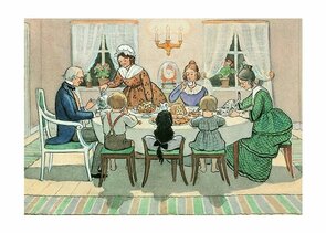 Elsa Beskow Postcard | koffie feestje