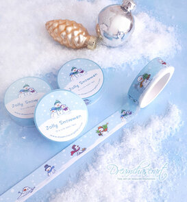 Jolly Snowmen Washi Tape - by Dreamchaserart