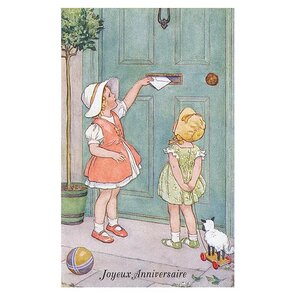 Postcard Ludom | Girl posting a letter