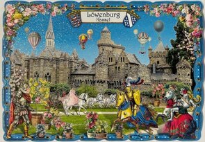 PK 8031 Barbara Behr Glitter Postcard | Kassel, Löwenburg