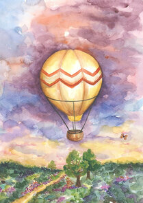 Postcard 'Ballonvaart' - Romyillustrations