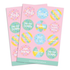 A5 Round Stickersheet Studio Schatkist | Tekst