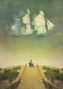 Postcard Catrin Welz-Stein - Airship