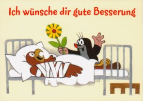 Postcard Krtek - Der kleine Maulwurf - Ich wünsche dir gute Besserung