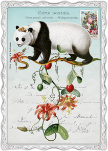 Auguri by Barbara Behr Glitter Postcard | Panda