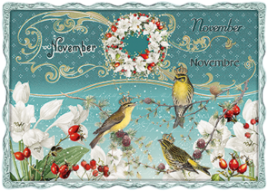 Auguri by Barbara Behr Glitter Postcard | November, November, Novembre