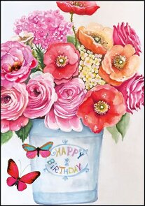 Sabina Comizzi Double Card | Happy Birthday (Flowers)