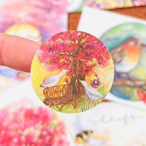 5x Sticker Lentebloesem by RomyIllustrations