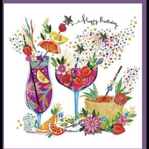 Folded Card with Envelope - Paper Rose - Summer Cocktails