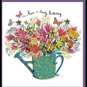 Folded Card with Envelope - Paper Rose - Blooming Watering Can