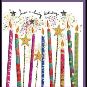 Folded Card with Envelope - Paper Rose - Sparkly Candles