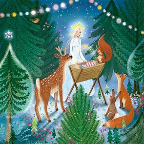 Mila Marquis Postcard Christmas | Angels at the manger