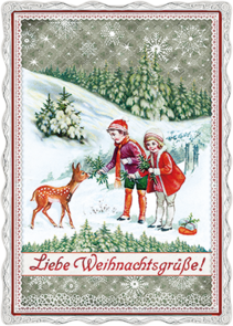 Auguri by Barbara Behr Glitter Postcard | Liebe Weihnachtsgrüße (Children)