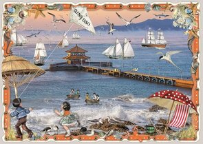 PK 8062 Barbara Behr Glitter Postcard | China - Qing Dao