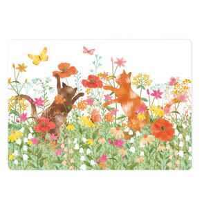 The Lemonbird Postcard | katten in bloemenveld