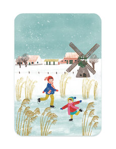The Lemonbird Postcard | Schaatsende Kinderen