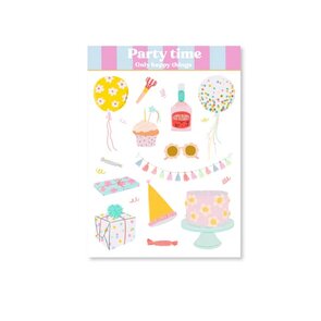A6 Stickersheet Party Time - Only Happy Things