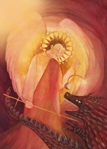 Postcard Bijdehansje | Saint Michael