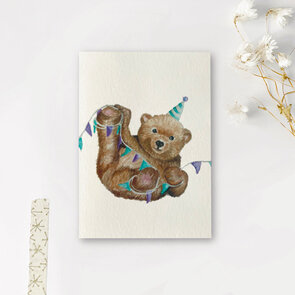 Postcard Art by Meer | Beer met slingers