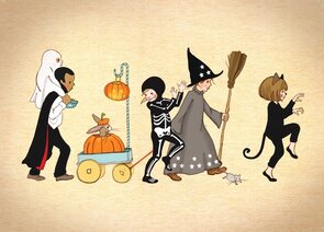 Postcard Belle and Boo | Halloween Parade