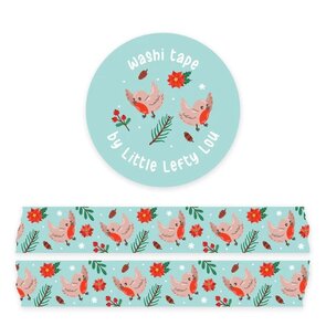 Snowy Robins Washi Tape - Little Lefty Lou 