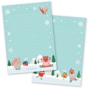 A5 Winter Ice Skating Notepad - Little Lefty Lou