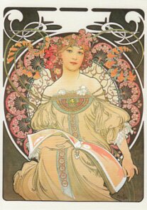 Postcard Alphonse Marie Mucha - Reverie, 1897