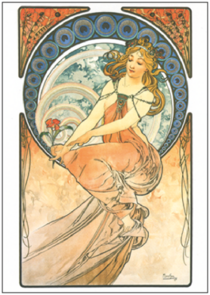 Postcard Alphonse Marie Mucha - Die Künste: Malerei