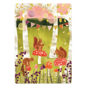 The Lemonbird Postcard | paddenstoelen met eekhoornfeestje