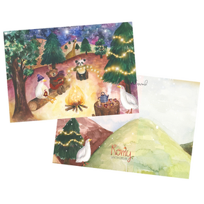 Postcard 'Muziek bij het vuur' - Romyillustrations