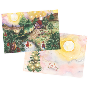 Postcard 'Schaatsen tussen de bomen' - Romyillustrations