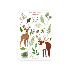 A6 Stickersheet by Muchable | Autumn Moose Deer
