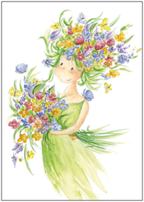 Postcard | Little Summer (elf with summer flowers)
