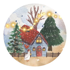 5x Sticker Eend bij het huisje by RomyIllustrations