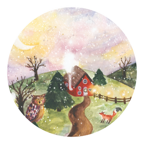 5x Sticker Kersthuisjes by RomyIllustrations