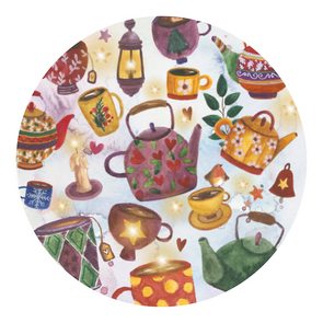 5x Sticker Theekopjes by RomyIllustrations