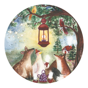 5x Sticker Dieren bij de lantaarn by RomyIllustrations