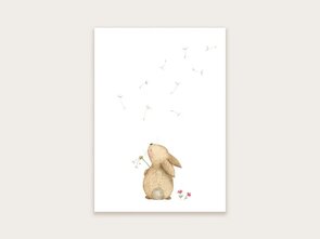 Postcard konijn + paardenbloem - Appeloogje