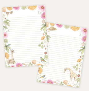 A5 Notepad Zomer Giraf - Double Sided - Appeloogje