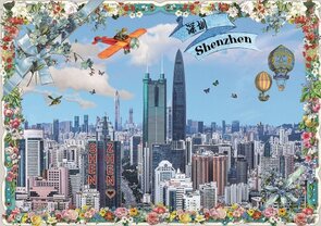 PK 8082 Barbara Behr Glitter Postcard | China - Shenzhen City