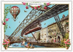 PK 1119 Tausendschön Postcard | Wuppertal, Schwebebahn