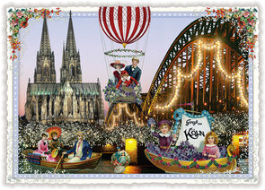 PK 327 Tausendschön Postcard | Köln am abend